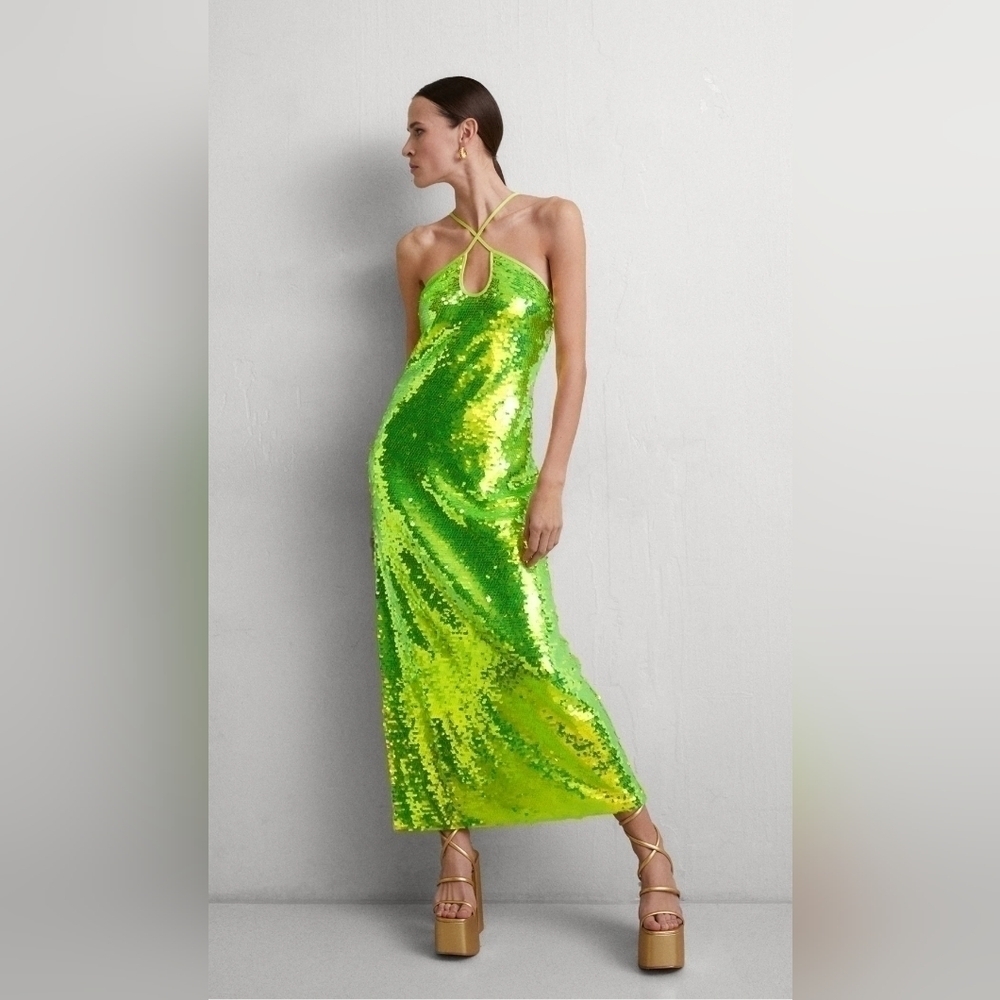 Cult Gaia Lily Sequin Maxi Dress in Green Size XS NWT - Picture 6 of 11
